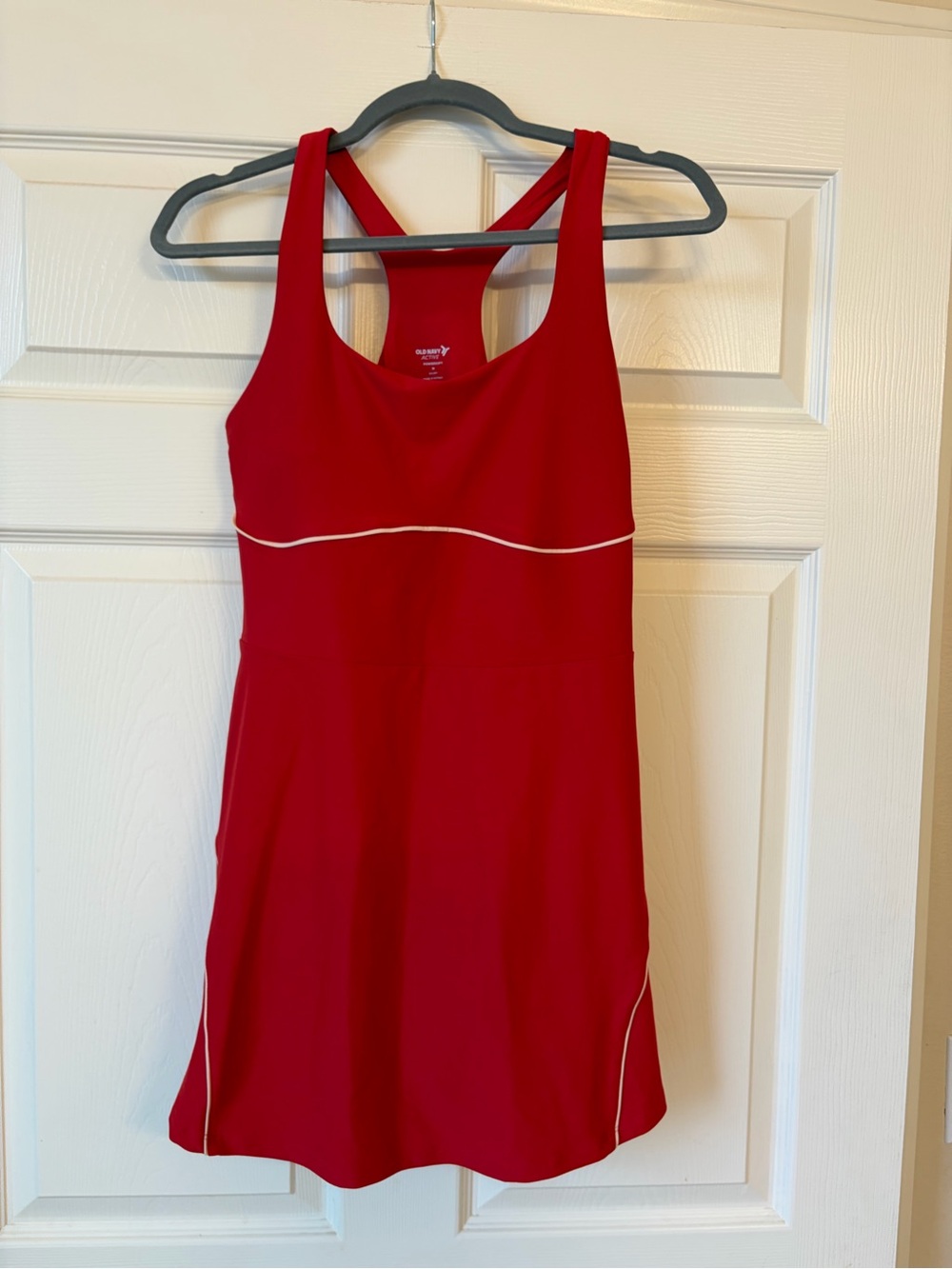 Old Navy Red One-Piece athletic Dress with White Piping